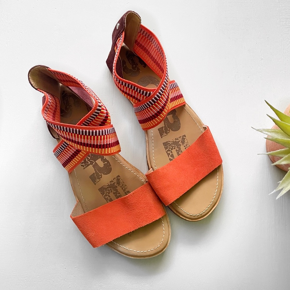 Sorel Ella Orange Sandals Sz 8